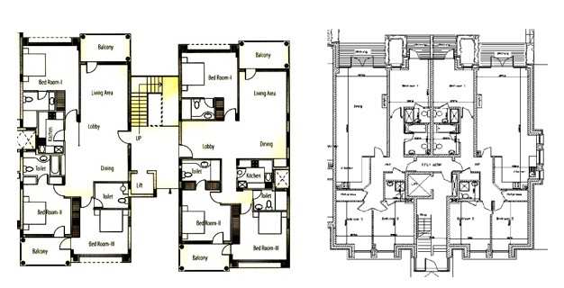 Figure 1: Examples of the apartment unit arrangement.