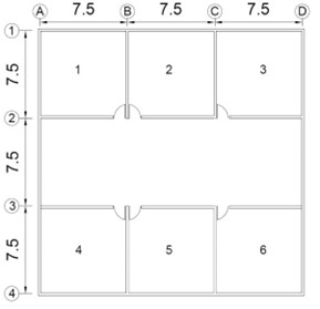  location of the six class rooms in the plan