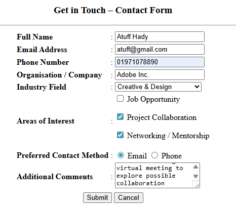 Sample Form